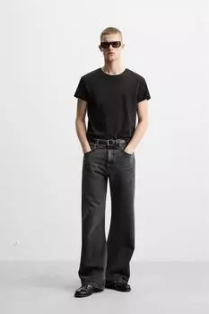 Мешковатые джинсы расклешенного кроя ZARA, цвет Charcoal