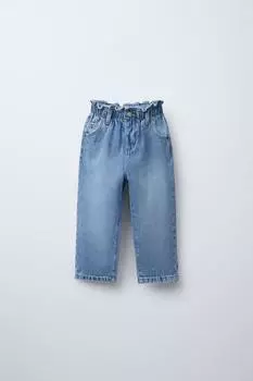 Мешковатые джинсы с карманами в форме сердца ZARA, синий