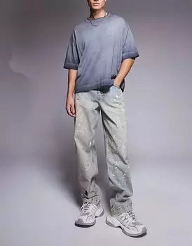 Мешковатые джинсы с потертостями светло-голубого цвета ASOS DESIGN