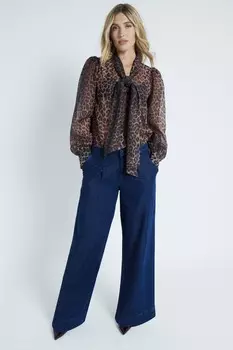 Мешковатые джинсы с высокой посадкой River Island, синий