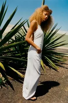 Мешковатые джинсы с завязками на шнурке Pull And Bear, белый