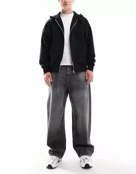 Мешковатые джинсы серого цвета Pull&Bear