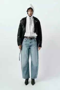 Мешковатые джинсы средней посадки Trf ZARA, синий