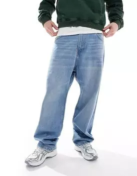 Мешковатые джинсы светло-голубого цвета Bershka