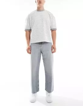 Мешковатые джинсы свободного кроя серого цвета Pull&Bear