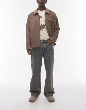 Мешковатые джинсы Topman синего мраморного оттенка