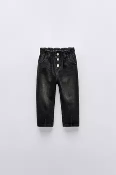 Мешковатые джинсы ZARA, черный