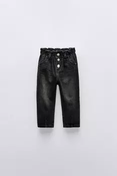 Мешковатые джинсы ZARA, черный