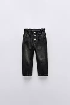 Мешковатые джинсы ZARA, черный
