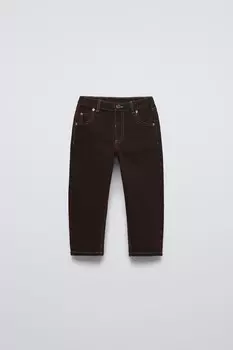 Мешковатые джинсы ZARA, коричневый