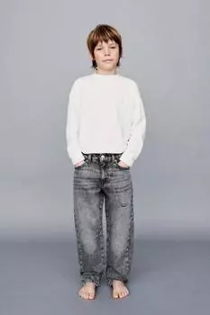 Мешковатые джинсы ZARA, серый