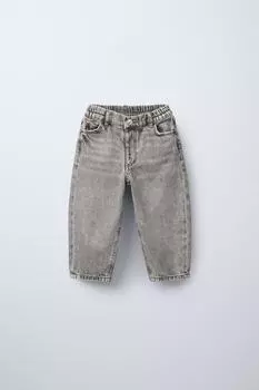 Мешковатые джинсы ZARA, серый