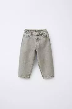 Мешковатые джинсы ZARA, серый