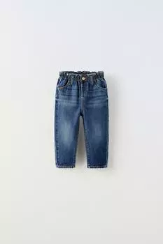 Мешковатые джинсы ZARA, синий