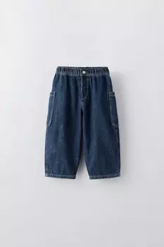 Мешковатые джинсы ZARA, синий