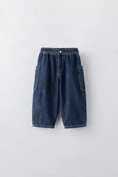 Мешковатые джинсы ZARA, синий