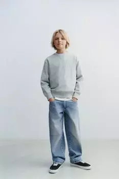 Мешковатые джинсы ZARA, средне-синий