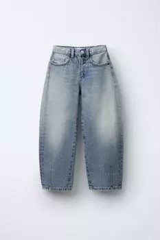 Мешковатые джинсы ZARA, светло-синий