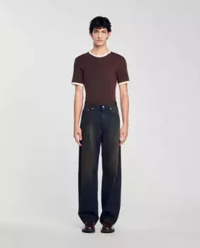 Мешковатые мужские джинсы Sandro, коричневый