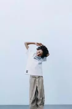 Мешковатые парусиновые брюки с карманами ZARA, цвет Taupe grey