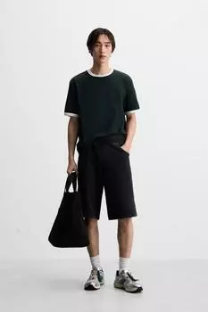 Мешковатые шорты-бермуды для бега трусцой ZARA, цвет Dark anthracite
