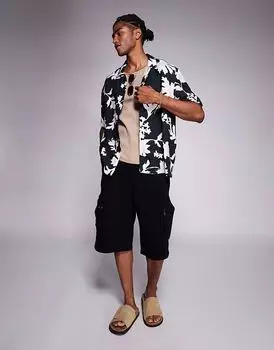 Мешковатые шорты Bershka в угольно-сером цвете