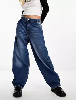 Мешковатые скейтерские джинсы Bershka, синий