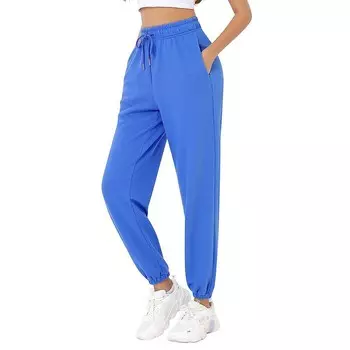 Мешковатые спортивные штаны для женщин, летние брюки для отдыха с высокой талией и карманами Kojooin, синий
