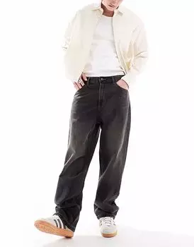 Мешковатые свободные джинсы Pull&Bear черного цвета