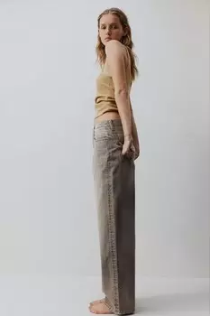 Мешковатые высокие джинсы H&M, серый