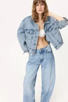 Мешковатые высокие джинсы H&M, синий