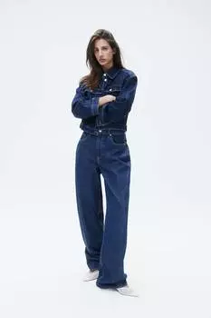 Мешковатые высокие джинсы H&M, синий