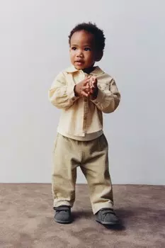 Мешковые вельветовые брюки ZARA, цвет oil