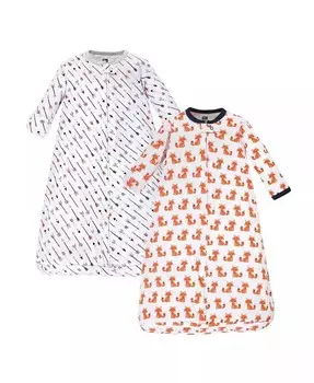 Мешок для сна с длинными рукавами для маленьких девочек, 2 шт Hudson Baby, мультиколор