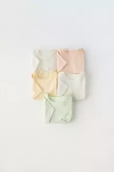 Месяц - 3 года/набор из пяти боди с фруктовым принтом ZARA, белый