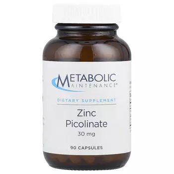 Metabolic Maintenance, Пиколинат цинка, 30 мг, 100 капсул
