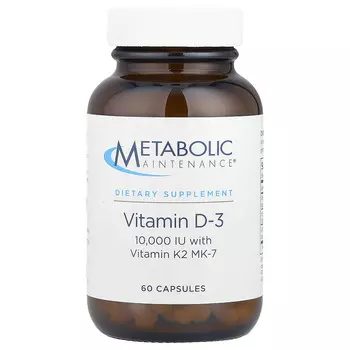 Metabolic Maintenance, Витамин D3 и витамин K2 MK-7, 60 капсул