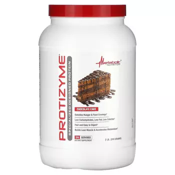 Metabolic Nutrition, Protizyme, Specialized Designed Protein, шоколадный торт, 910 г (2 фунта)