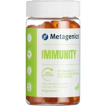 Metagenics Gummies Immunity Быстродействующая добавка со вкусом мандарина, 60 жевательных таблеток