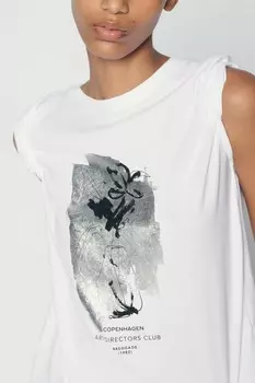 Металлическая футболка ZARA, серебряный