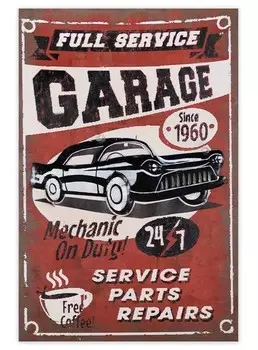 Металлическая картина KUNSTLOFT Industrial Style, красный/белый