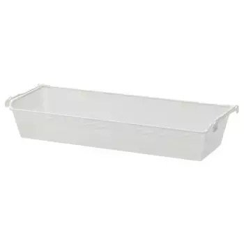 Металлическая корзина с выдвижной направляющей, белая, 100x35 см, KOMPLEMENT IKEA