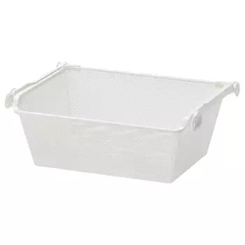 Металлическая корзина с выдвижной направляющей, белая, 50x35 см, KOMPLEMENT IKEA