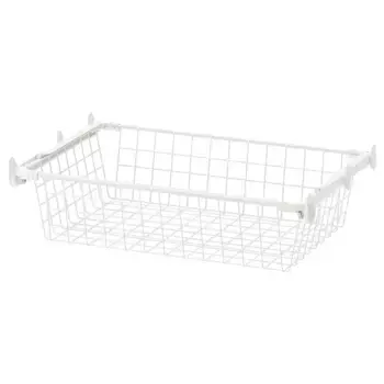 Металлическая корзина с выдвижной направляющей, белая, 60x40 см, HJLPA IKEA