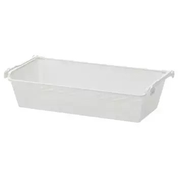 Металлическая корзина с выдвижной направляющей, белая, 75x35 см, KOMPLEMENT IKEA