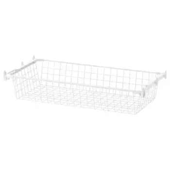 Металлическая корзина с выдвижной направляющей, белая, 80х40 см, HJLPA IKEA