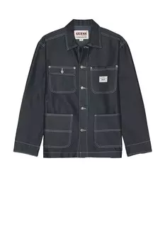 Металлическая рабочая куртка Guess Originals, metallic blue