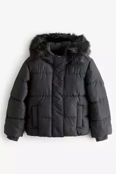 Металлическая стеганая куртка Abercrombie & Fitch, черный