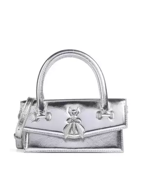 Металлическая сумка через плечо fly bamby из мелкозернистой кожи Patrizia Pepe, серебряный