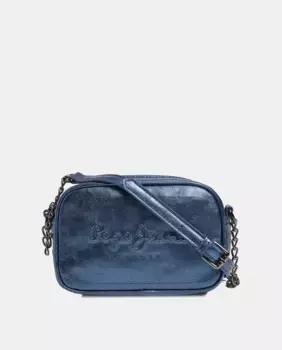 Металлическая сумка через плечо на молнии Pepe Jeans, синий